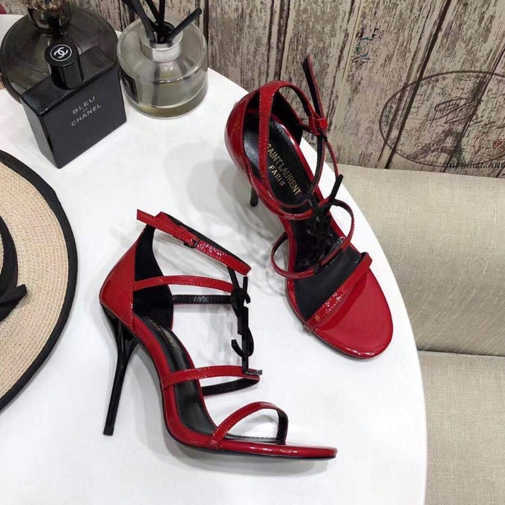 Saint Laurent Women's Cassandra Strappy High Heel Sandals